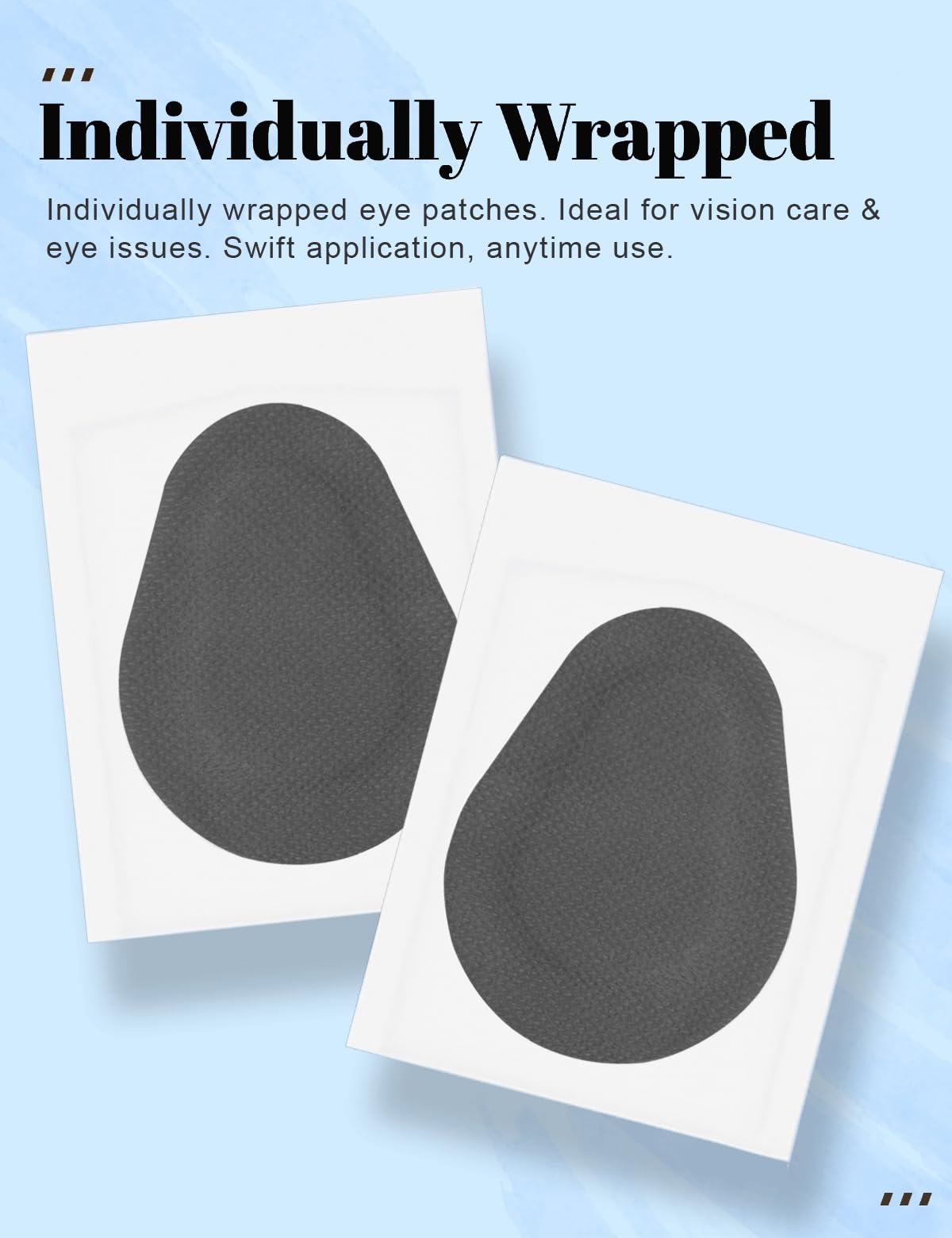 Individually wrapped THSIREE eye patches for travel