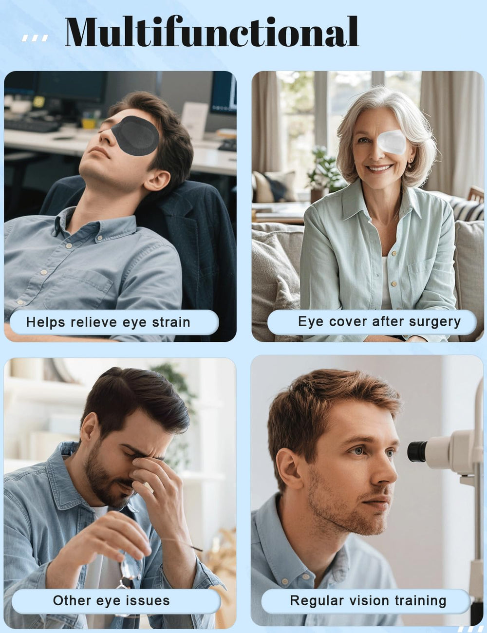 Adhesive eye patch staying in place overnight