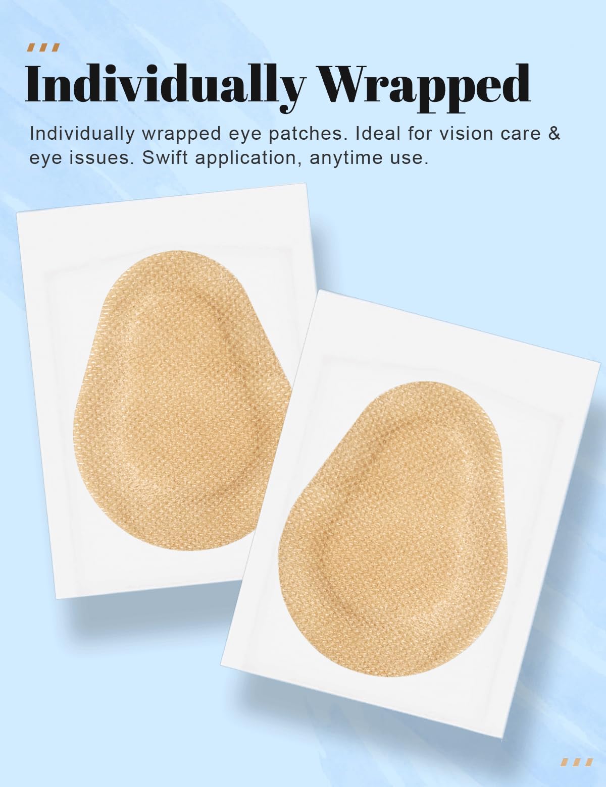 Adhesive eye patches for adults, nude color, 3.54 x 2.76 inches