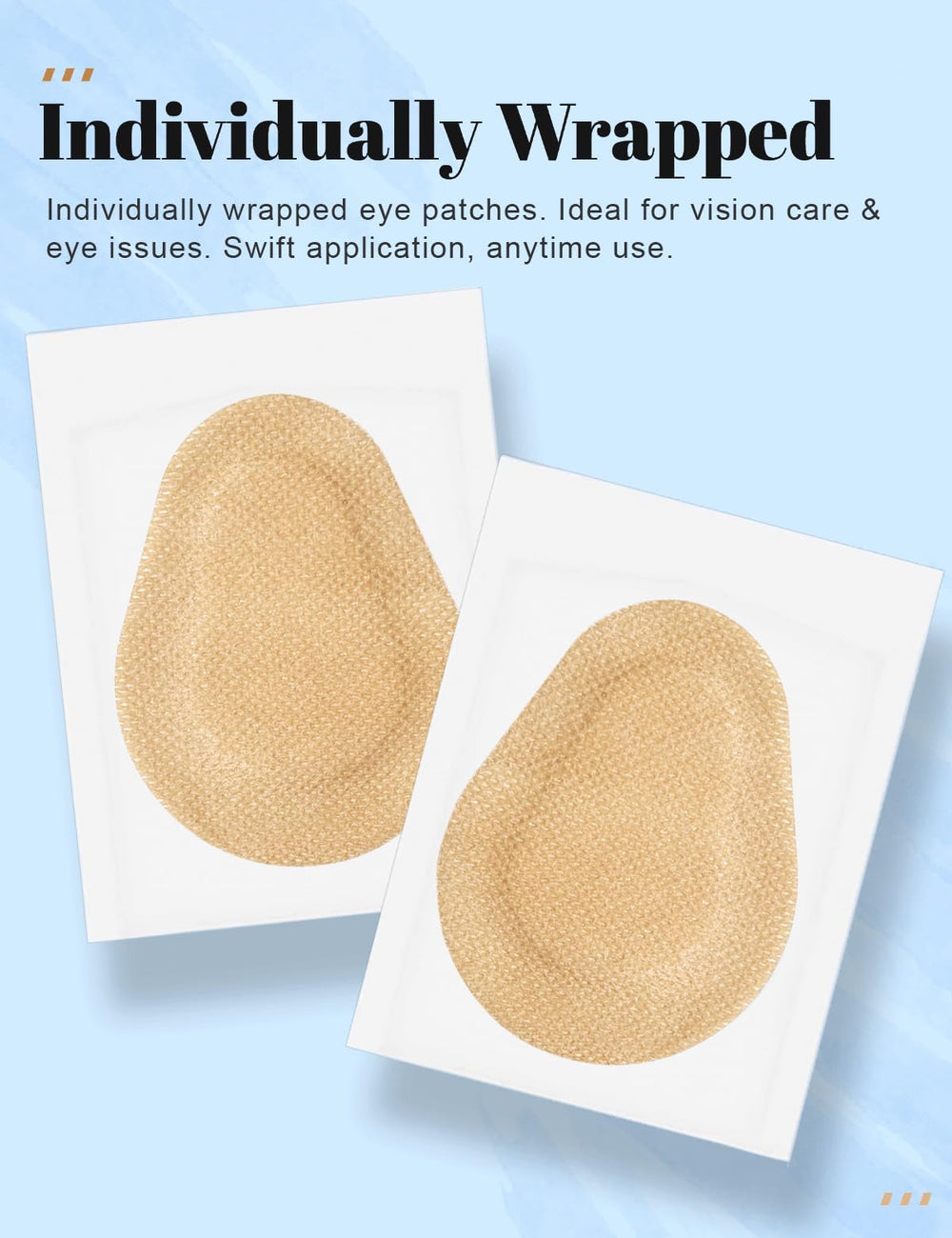 Adhesive eye patches for adults, nude color, 3.54 x 2.76 inches