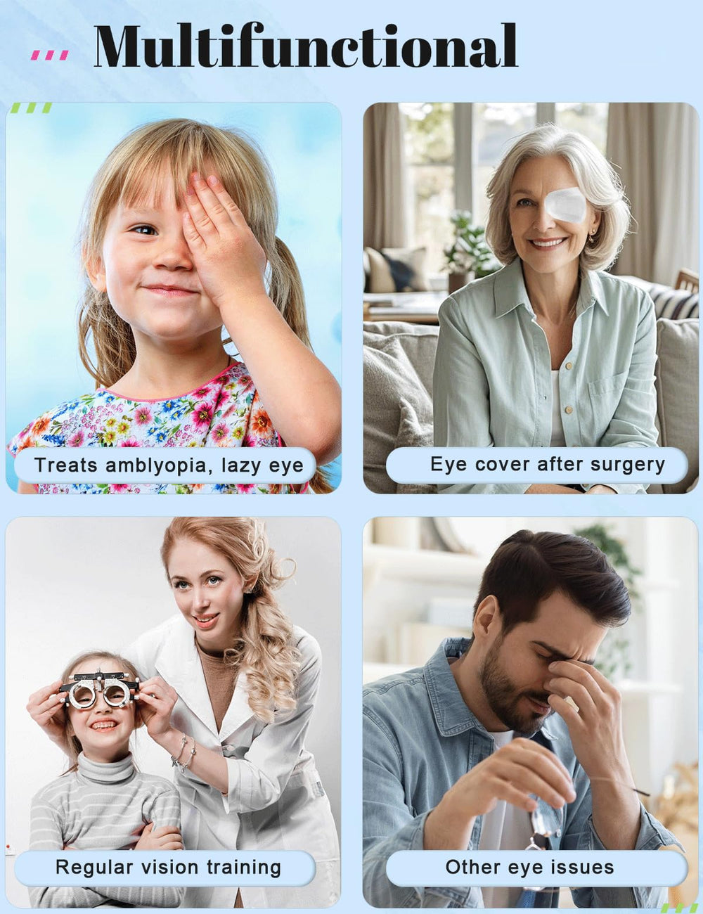 Soft non-woven cotton eye patches for comfortable wear