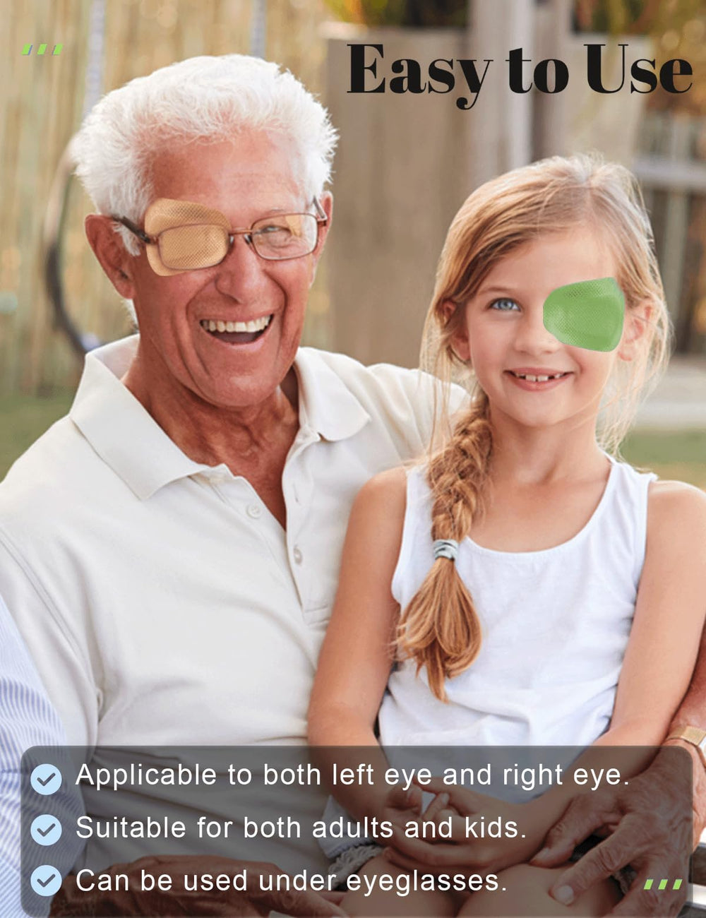Breathable fabric eye patch for all-day comfort