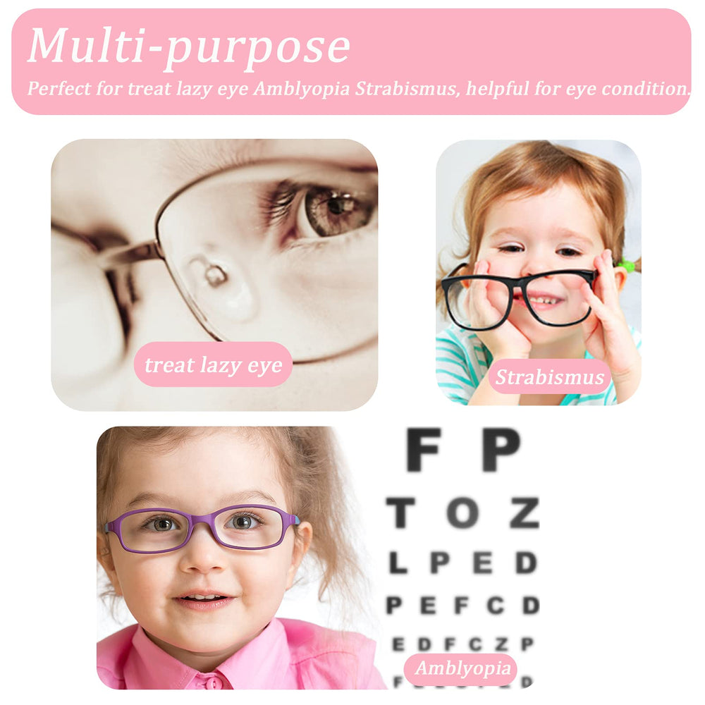 Pink velvet eye patch mounted on eyeglasses