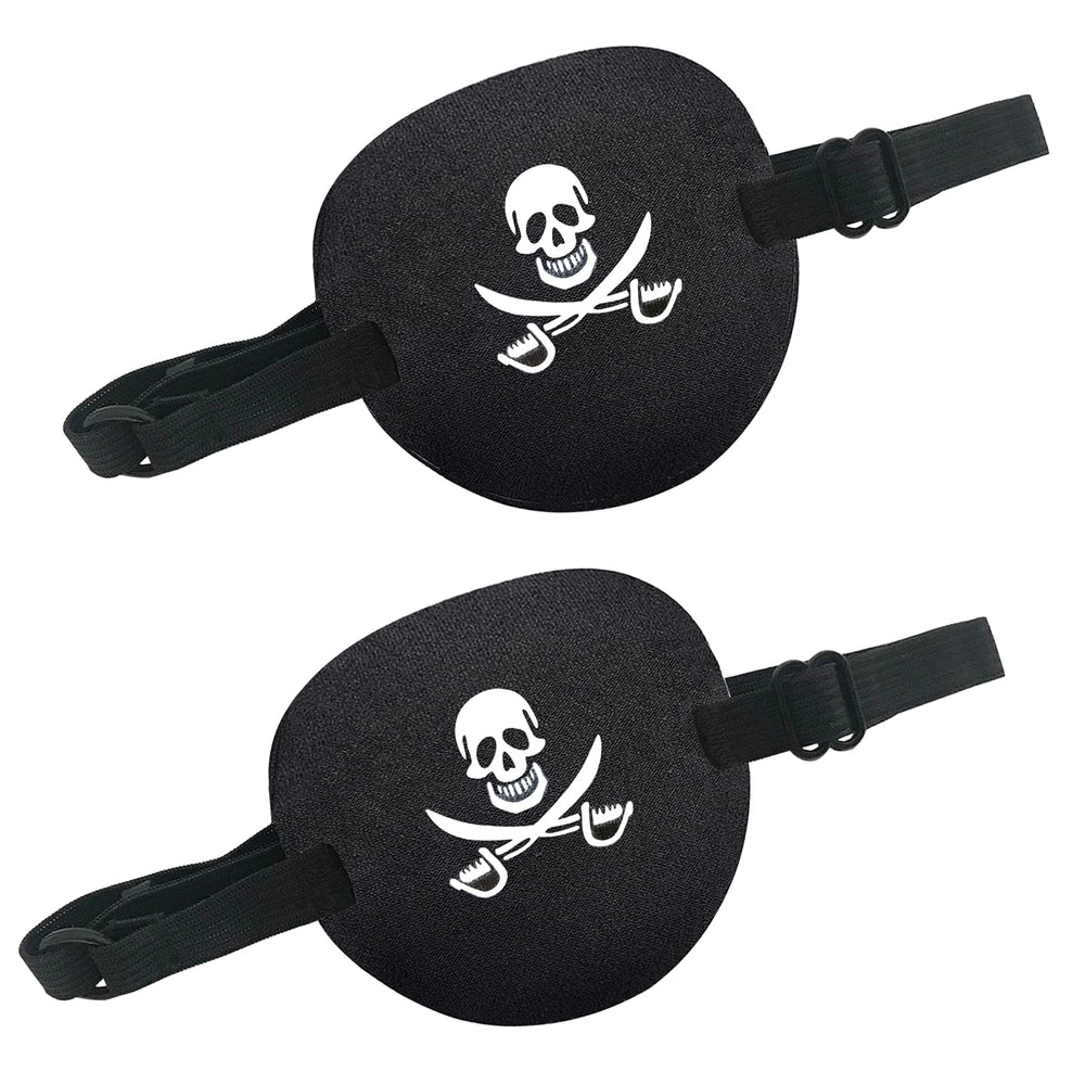 THSIREE pirate eye patch 2-pack with skull and crossknives design (main image)