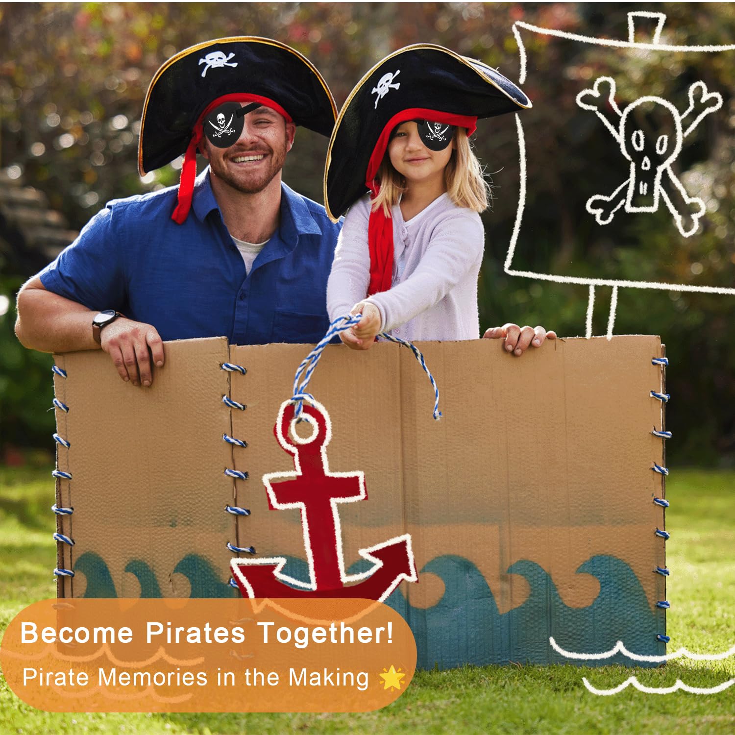 Memory foam padding and soft fabric on THSIREE pirate eye patch