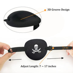 Skull and crossknives design on black pirate eye patch