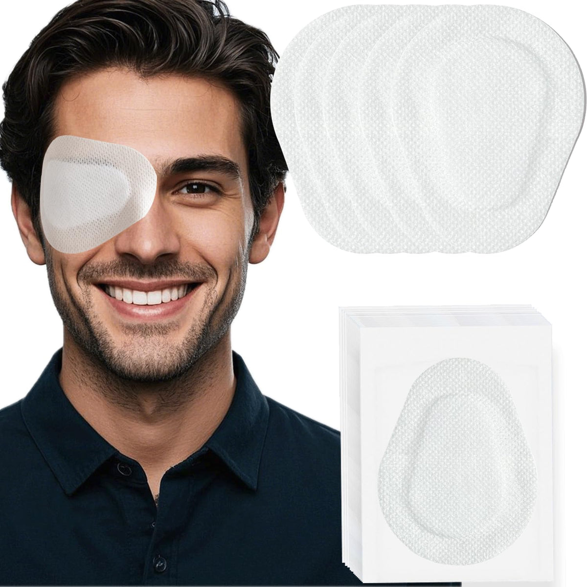 THSIREE Eye Patch 20 pack - large white patch, individually wrapped