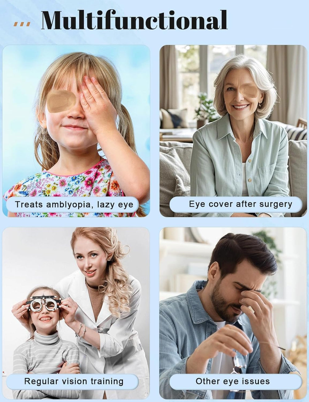 100 individually wrapped eye patches packaging