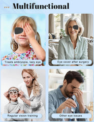 Eye patch for post-surgery or therapy, fits under glasses