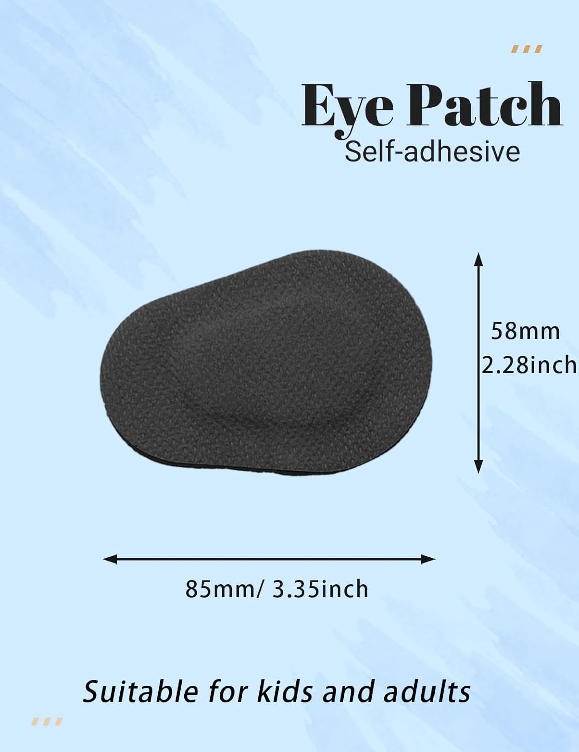 Latex-free adhesive eye patch safe for kids
