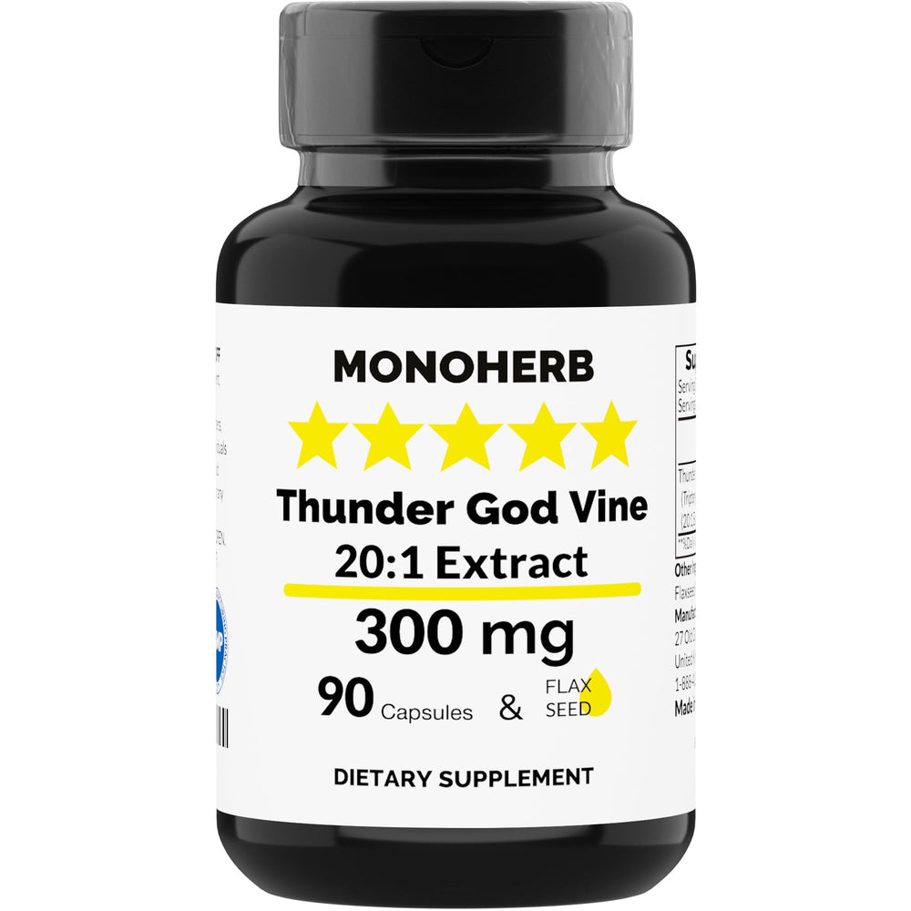 MONOHERB Thunder God Vine 300mg bottle with 90 vegan capsules