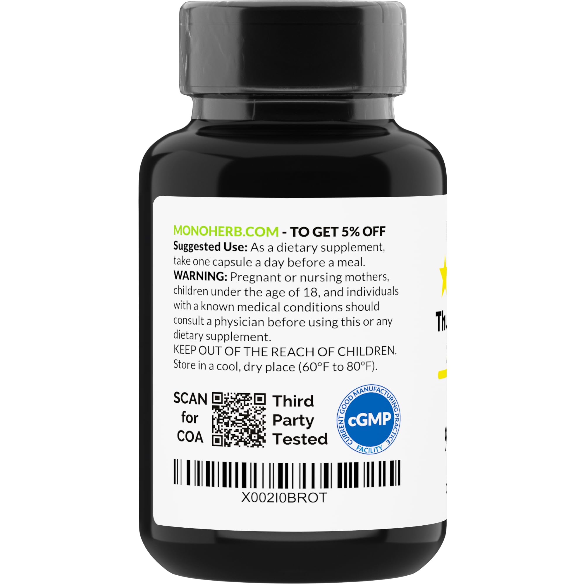 Made in USA MONOHERB Thunder God Vine bottle packaging