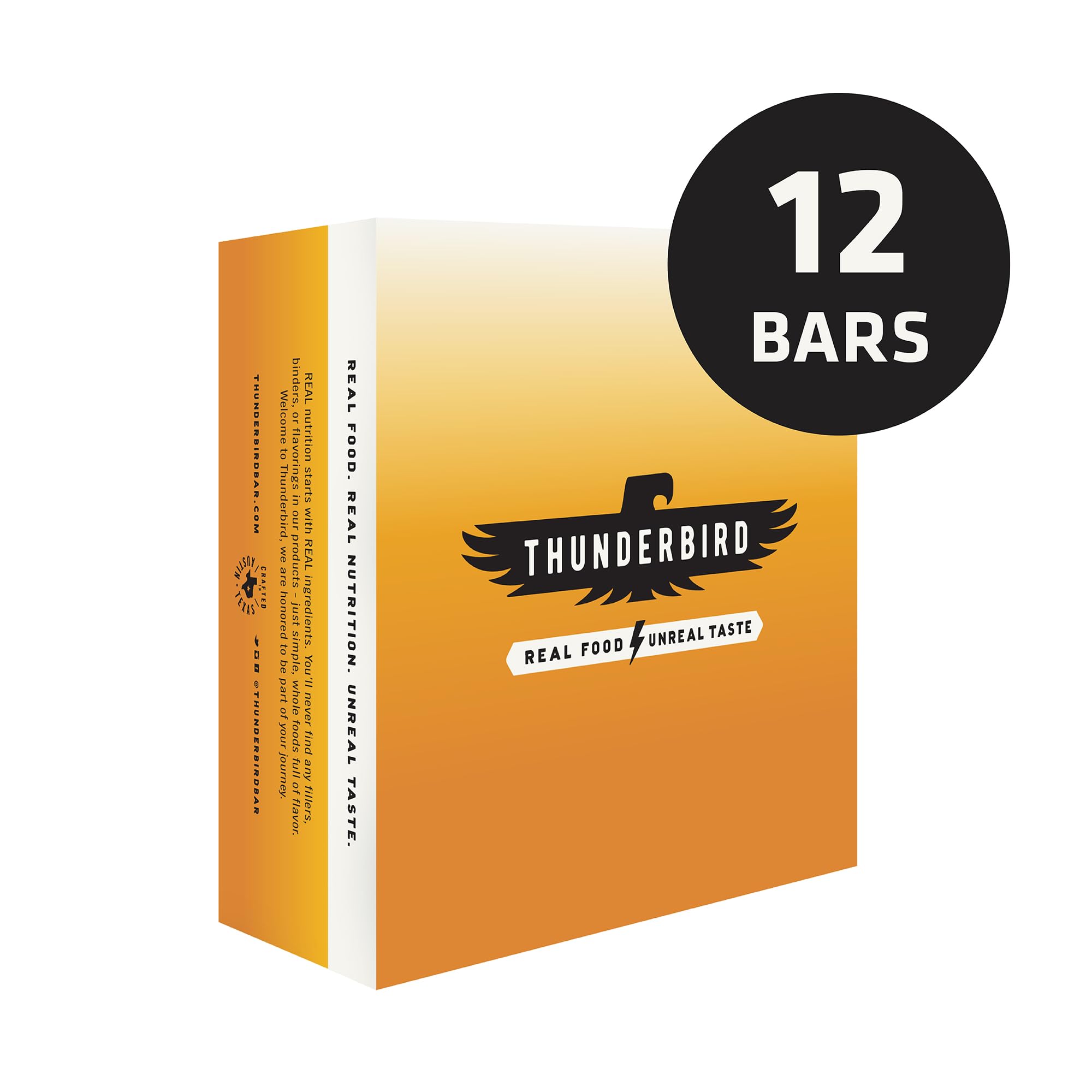 Thunderbird Bars wrapper highlighting gluten-free and vegan