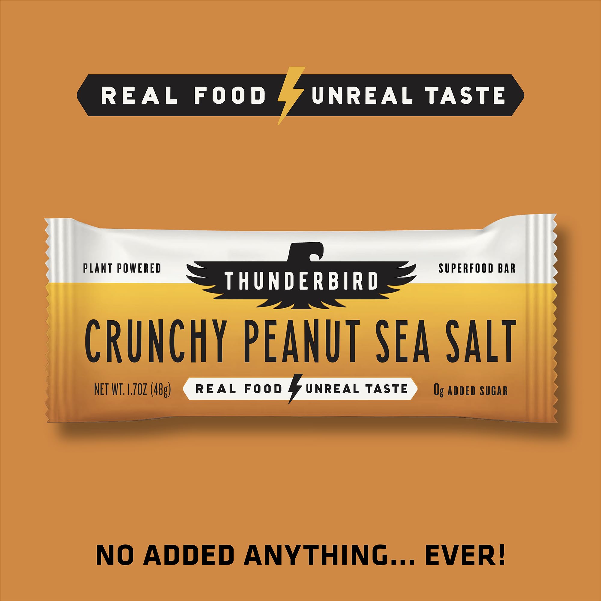 Nutrition facts label for Thunderbird Bars energy snack