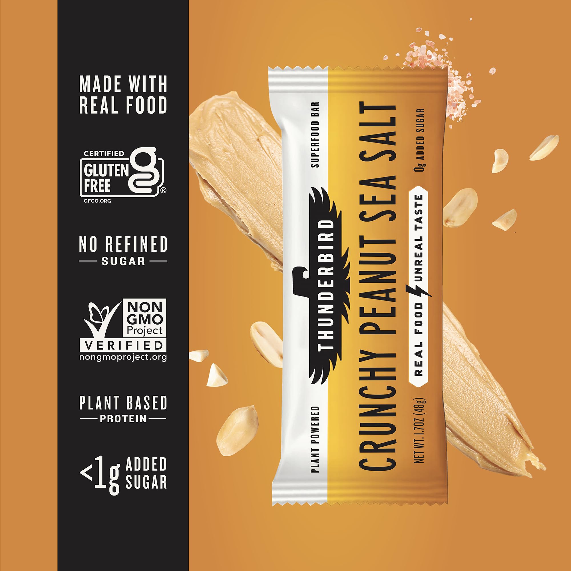 Non-GMO certification logo with Thunderbird Bars