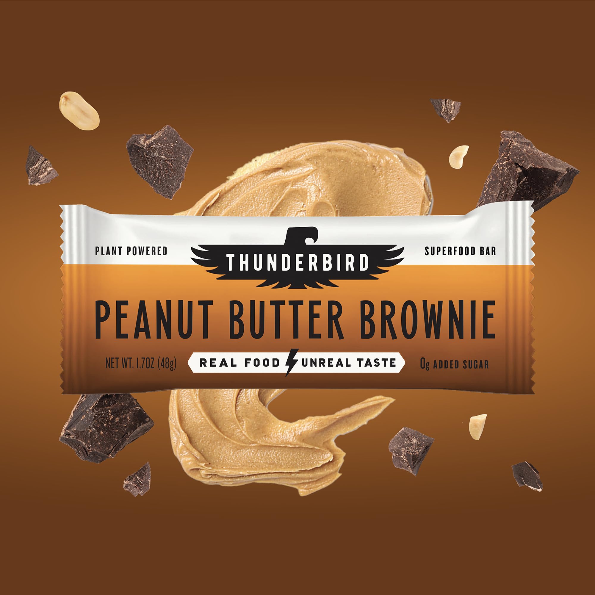 Close-up texture of Thunderbird Bars Peanut Butter Brownie