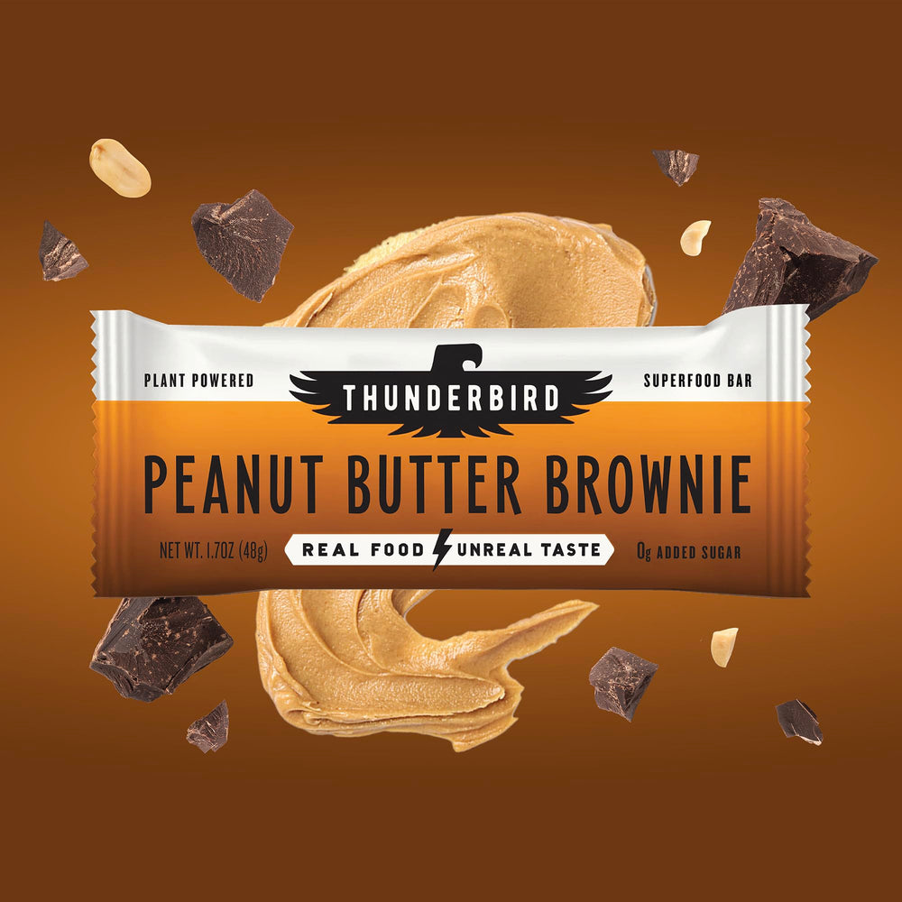 Close-up texture of Thunderbird Bars Peanut Butter Brownie