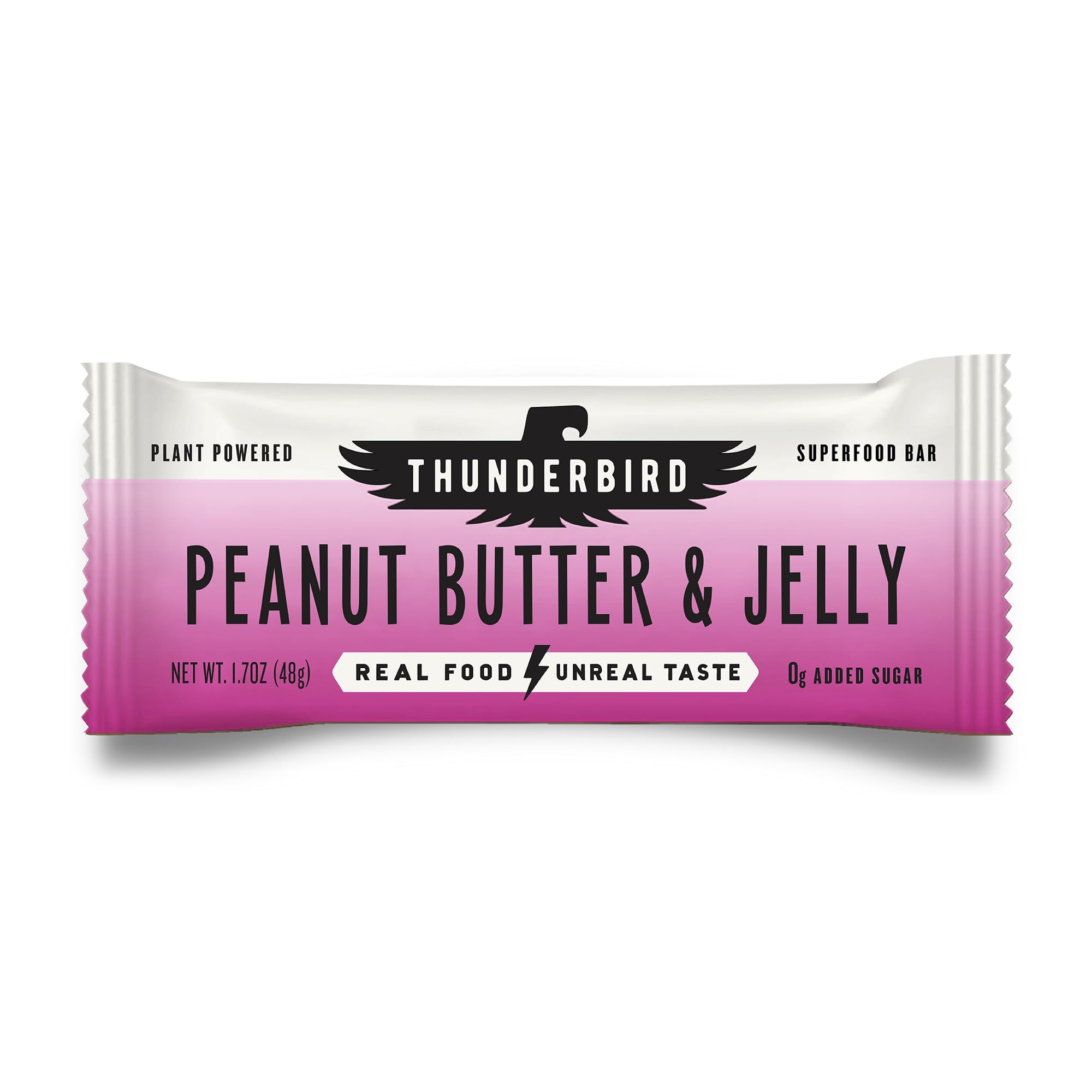 Thunderbird Bars peanut-butter-jelly-bar-unwrap showcases on-the-go energy from real ingredients.