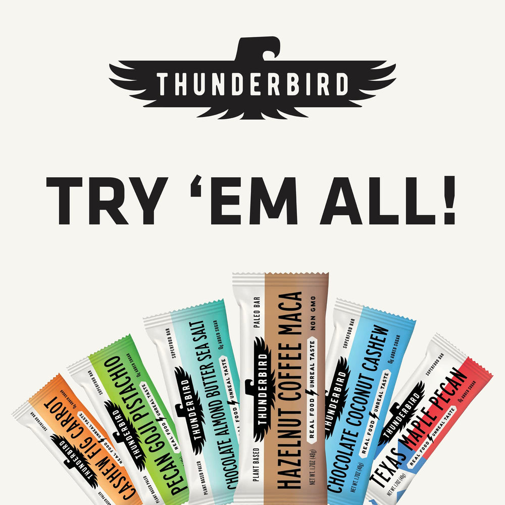 Nutrition panel for Thunderbird Chocolate Coconut Cashew bar
