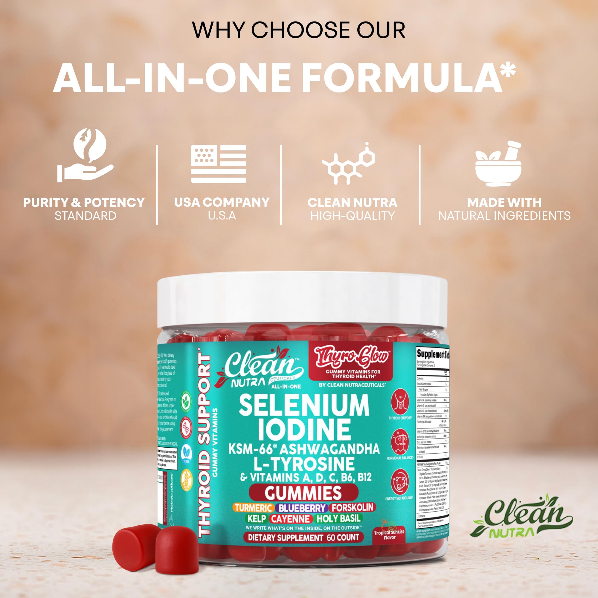 Natural flavors and gummy texture close-up