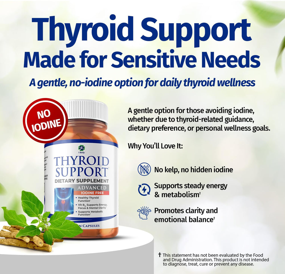 L-Tyrosine and Ashwagandha ingredients for thyroid support