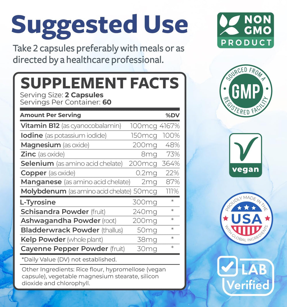 Ashwagandha root and mineral blend for thyroid health