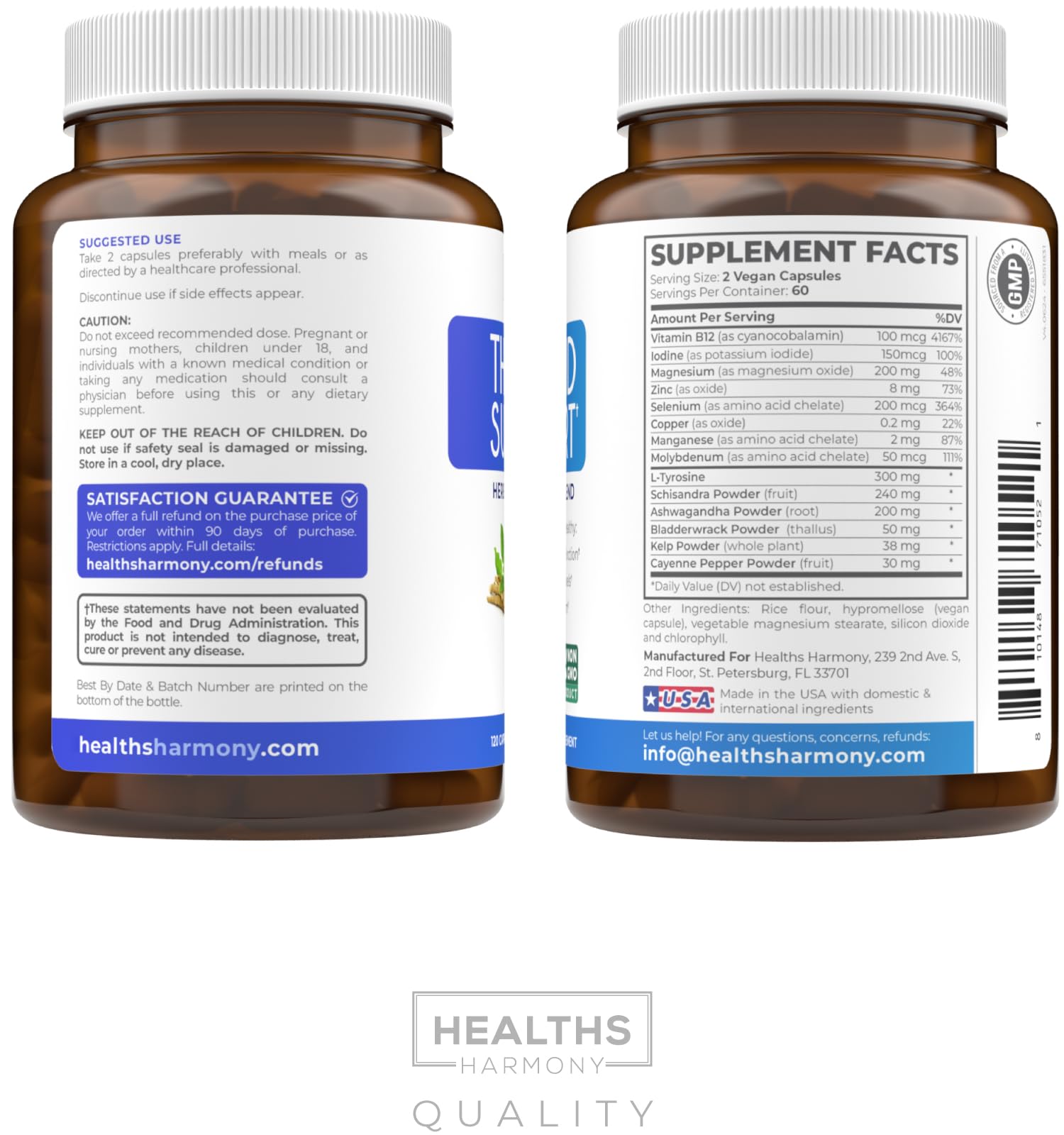 Concept image of energy and thyroid health with supplements