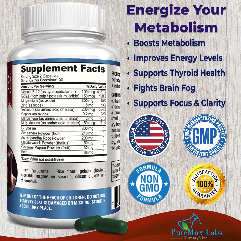 Label highlighting metabolism and energy booster