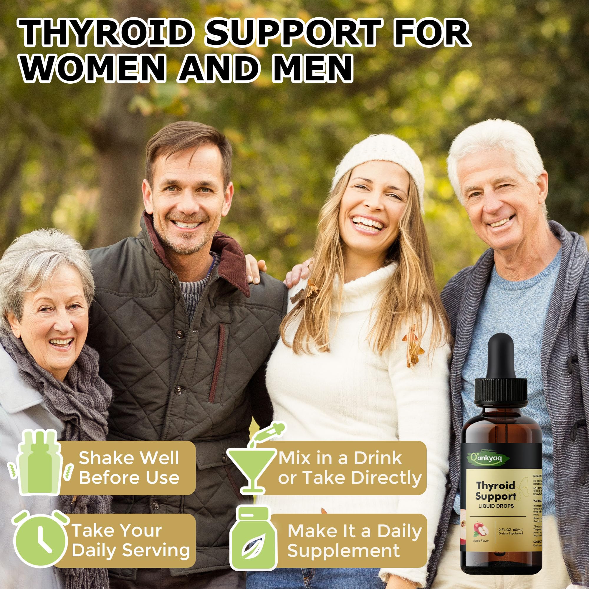Thyroid Support Liquid Drops bottle with 60ml label
