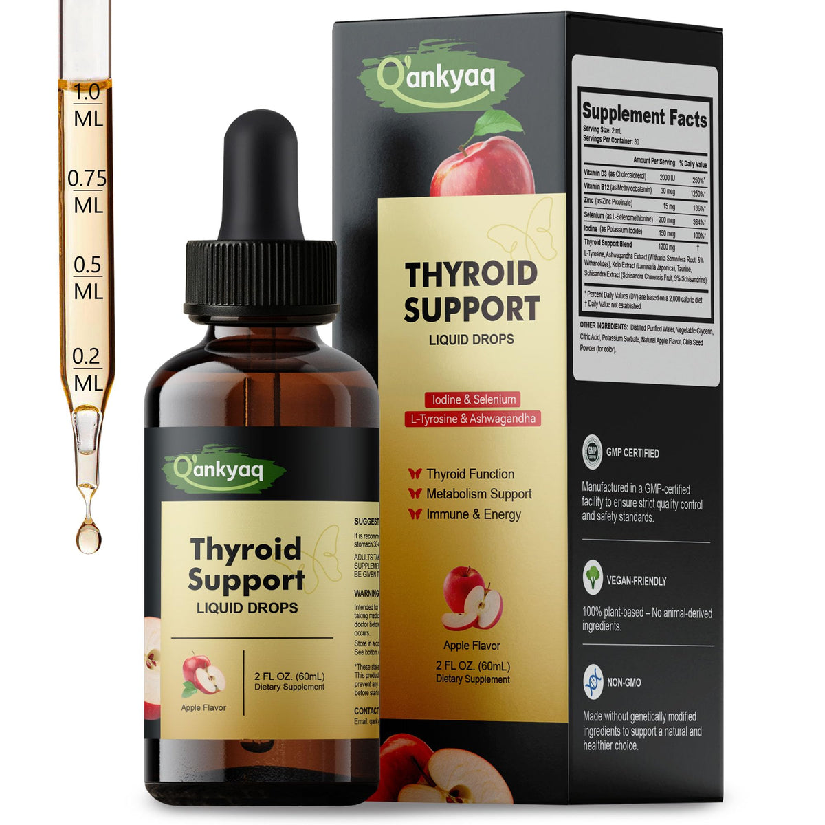 Bottle of Thyroid Support Liquid Drops for Women (60ml)