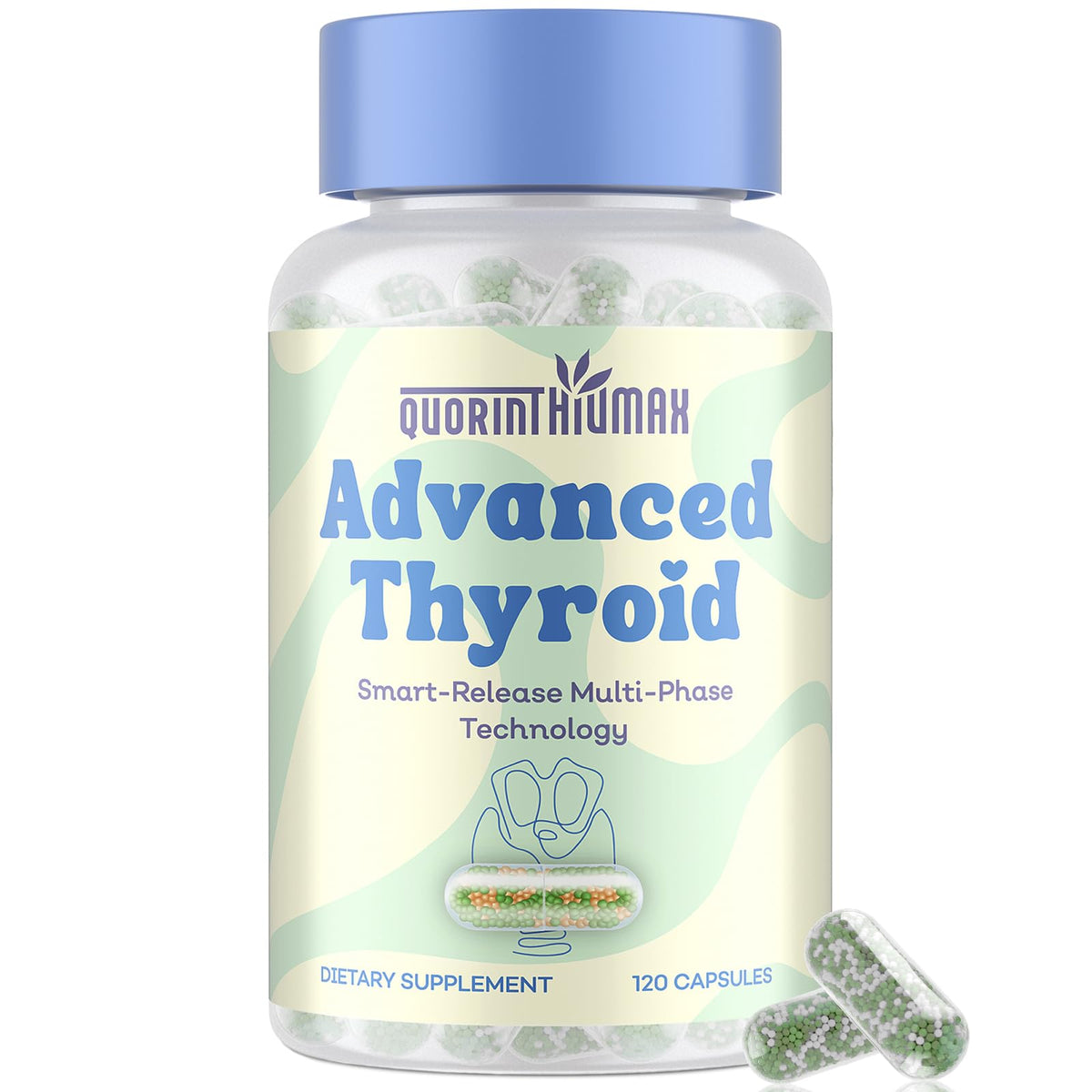Bottle of Thyroid Support Supplement for Women with 120 capsules
