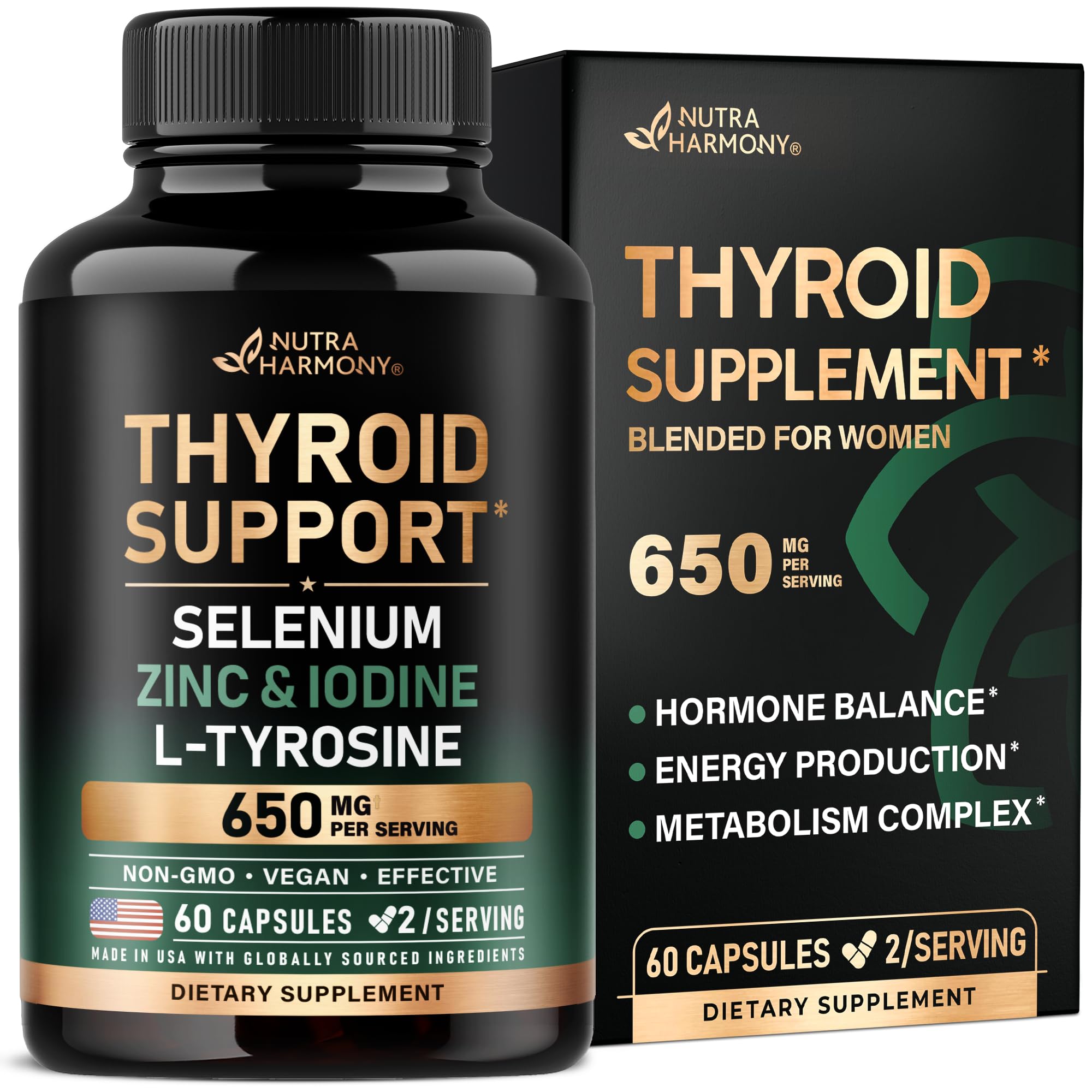 Thyroid support for women Selenium 200 mcg bottle