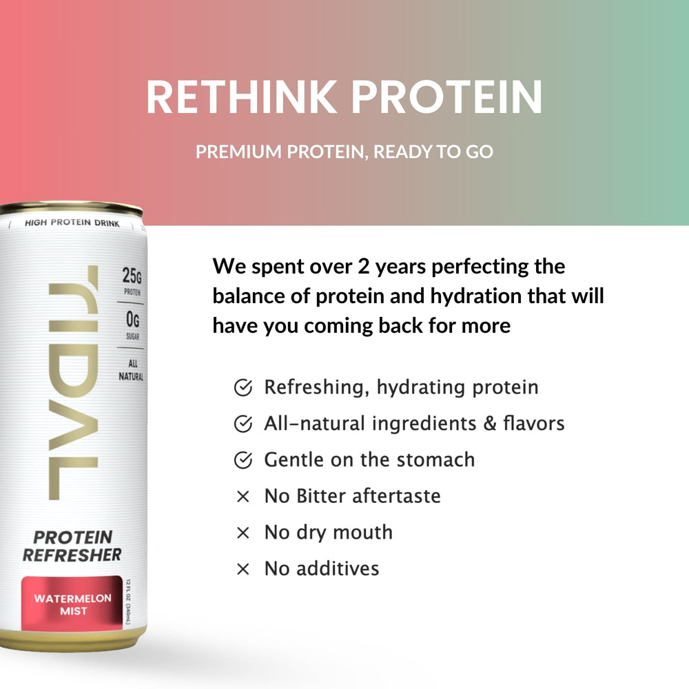 Lactose-free whey protein close-up for TIDAL Protein Refresher