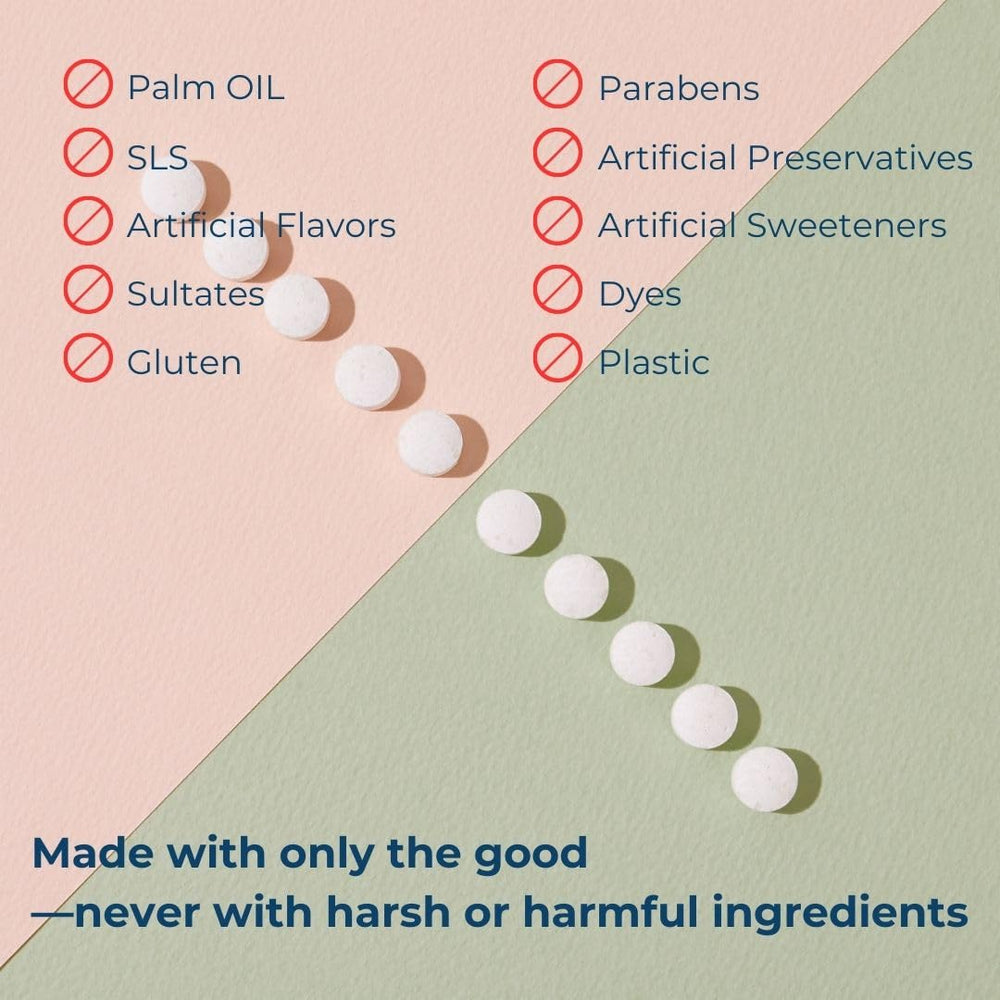 Tidalove Fresh Minty Yuzu flavored toothpaste tablets