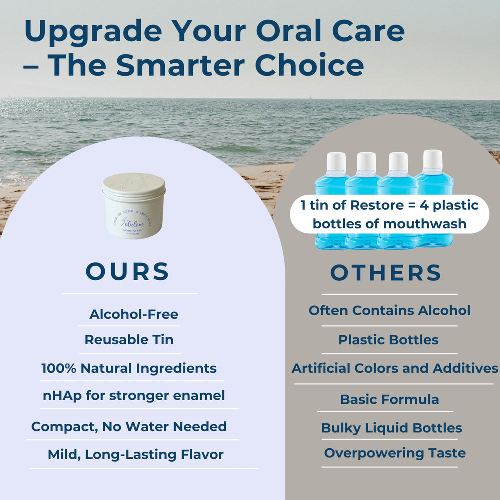 Tidalove Mouthwash Tablets tin back showing label