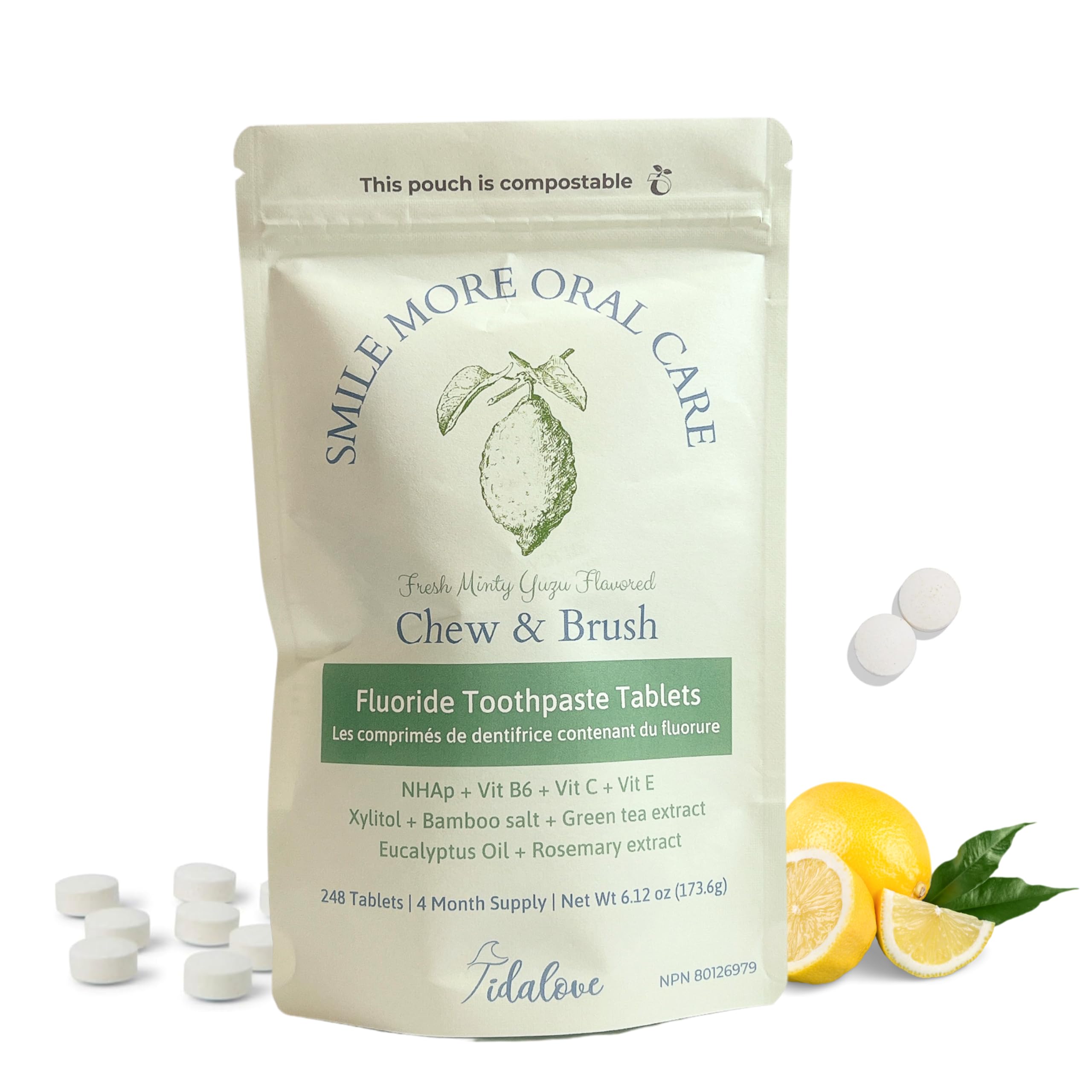 Tidalove toothpaste tablets packaging made from FSC-certified paper