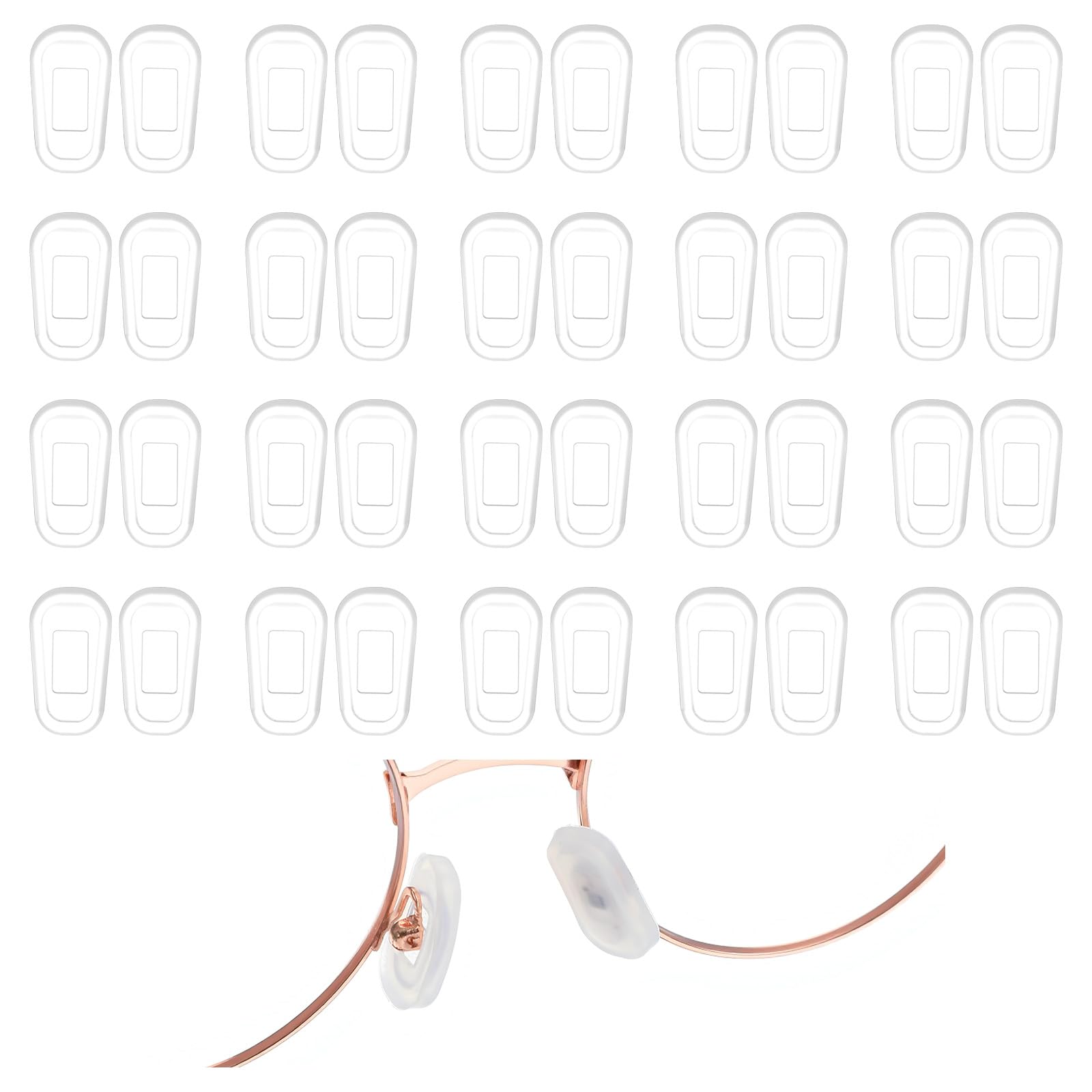 TIESOME 20-pack transparent silicone nose pads for glasses