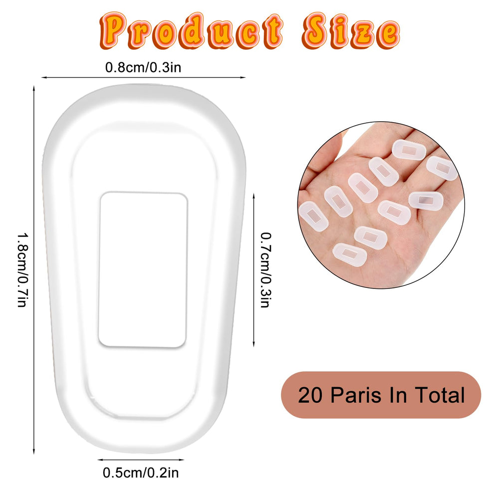 Close-up of slip-on silicone nose pads for glasses