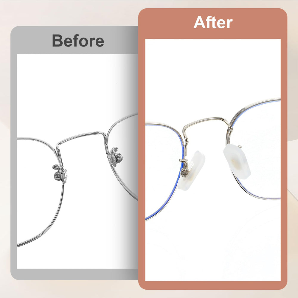 Transparent silicone nose pads close-up