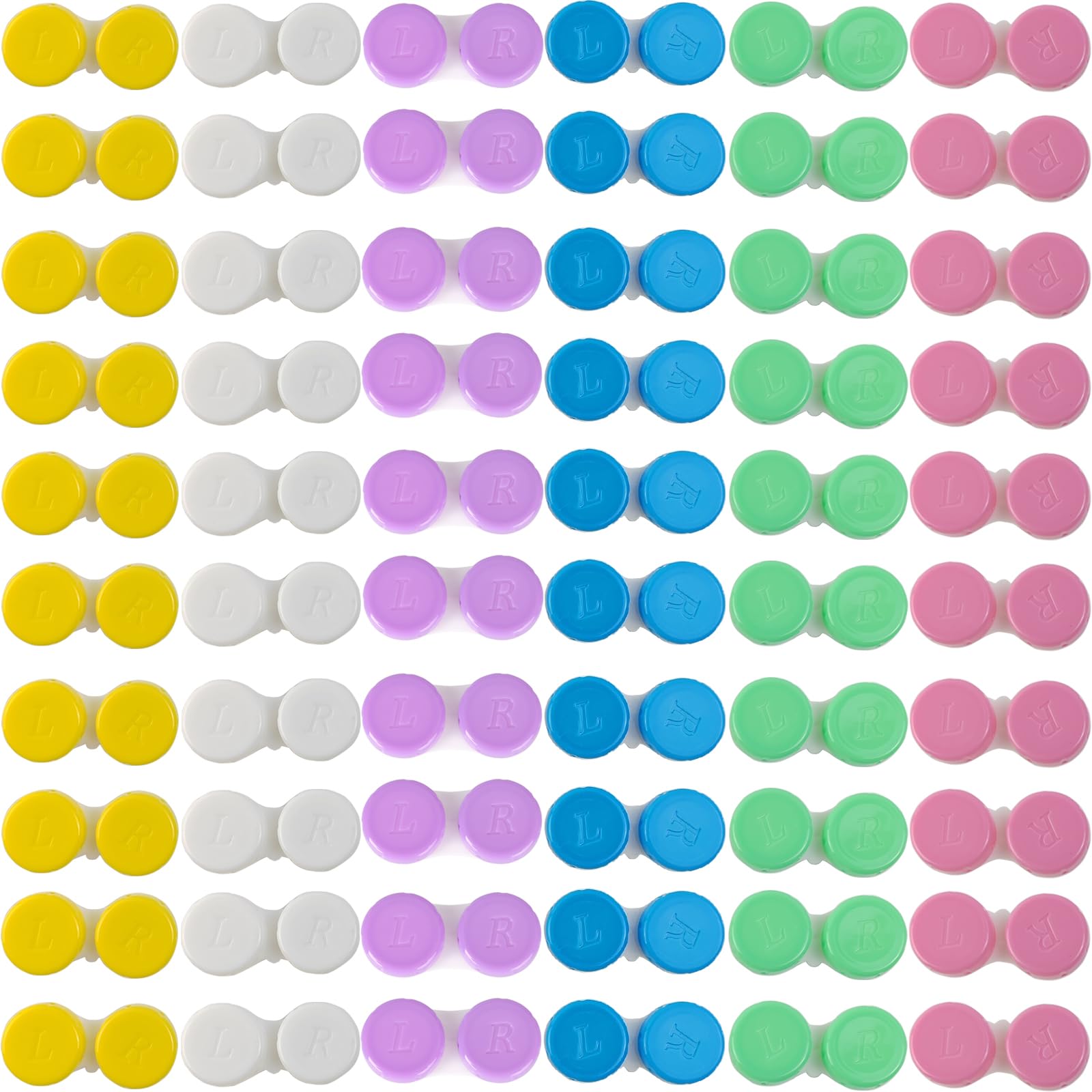 TIHOOD 60pcs colorful contact lens case set in assorted colors