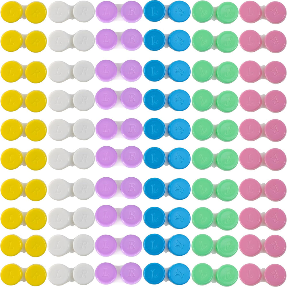 TIHOOD 60pcs colorful contact lens case set in assorted colors