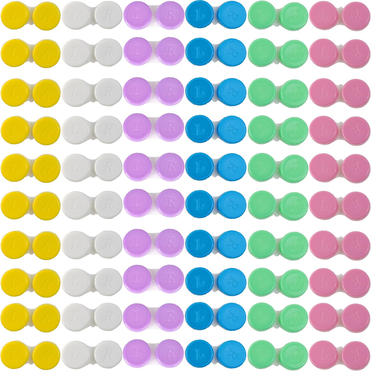 TIHOOD 60pcs colorful contact lens case set in assorted colors