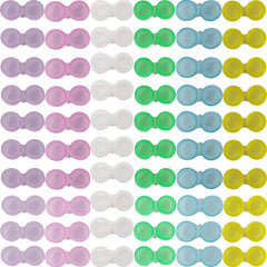 TIHOOD 60pcs contact lens case set in pink, blue, green, yellow, white and purple