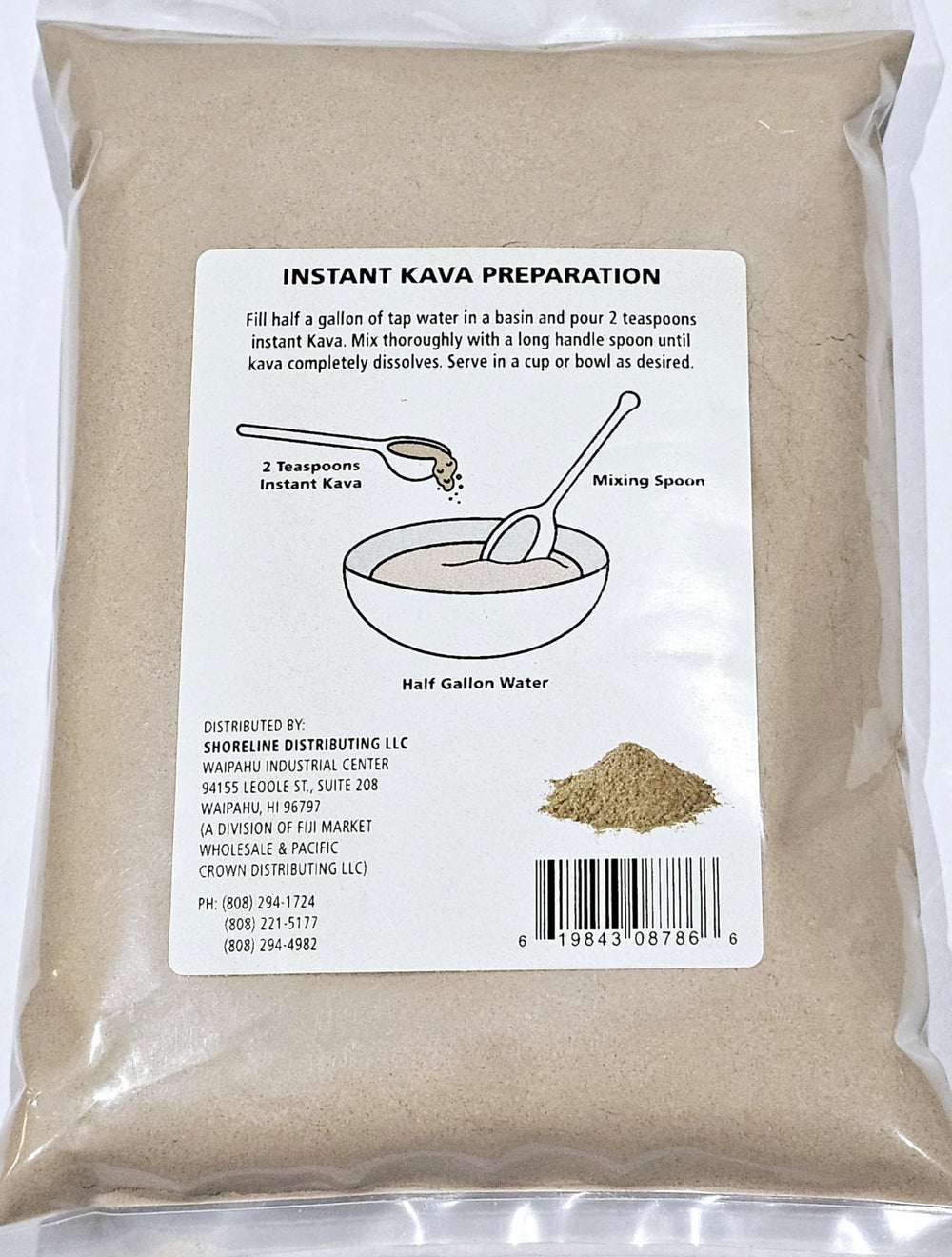 Glass of Tikaram's Instant Kava prepared in water