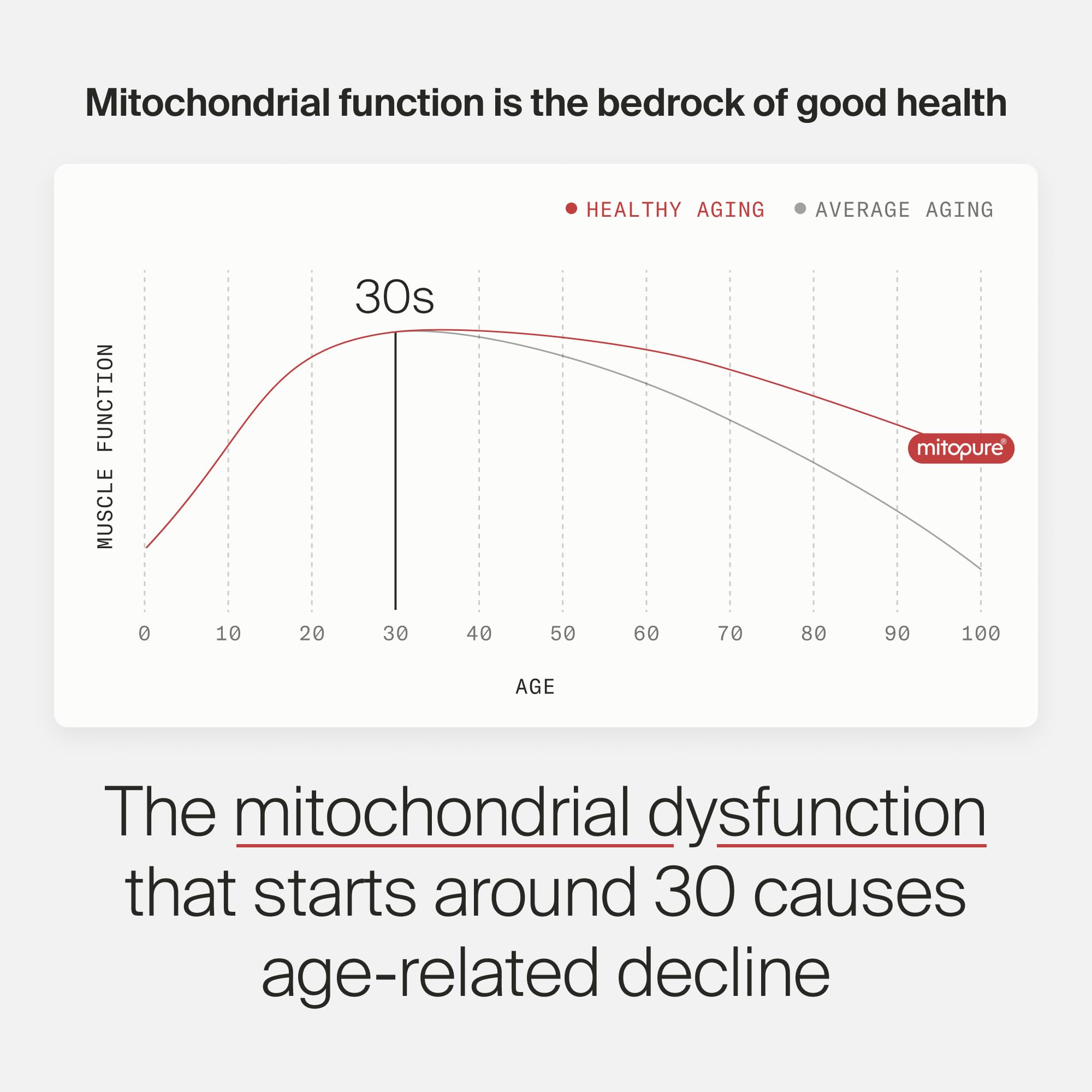 Timeline Mitopure label close-up highlighting purity and clinically studied benefits.