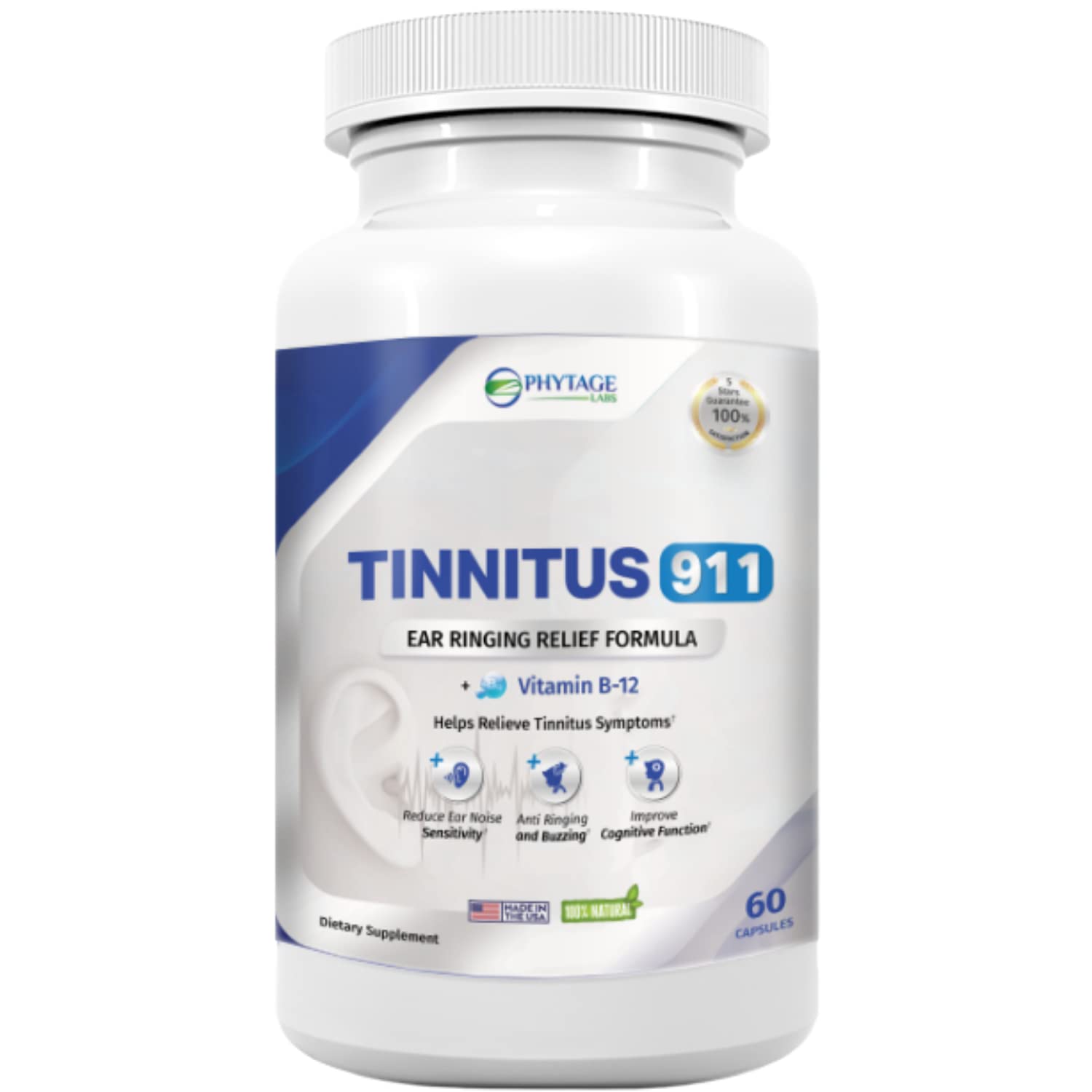 Bottle of Tinnitus 911 tinnitus relief supplement