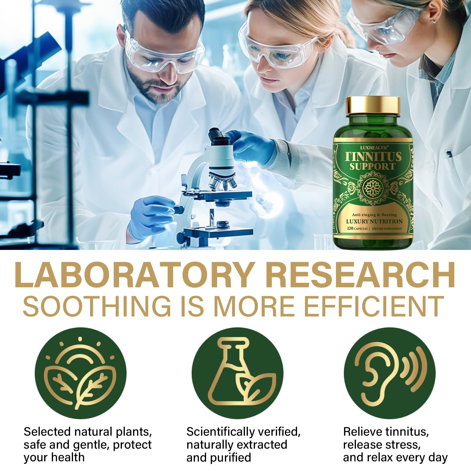 Ingredients and minerals for ear health illustration