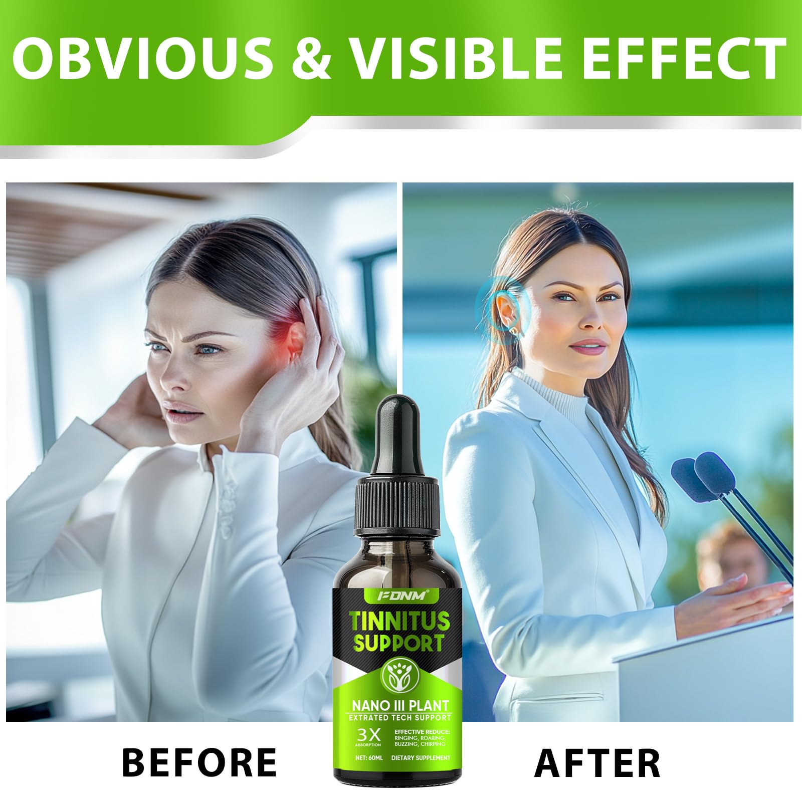 Natural herbal ingredients illustration for Tinnitus Relief Drops