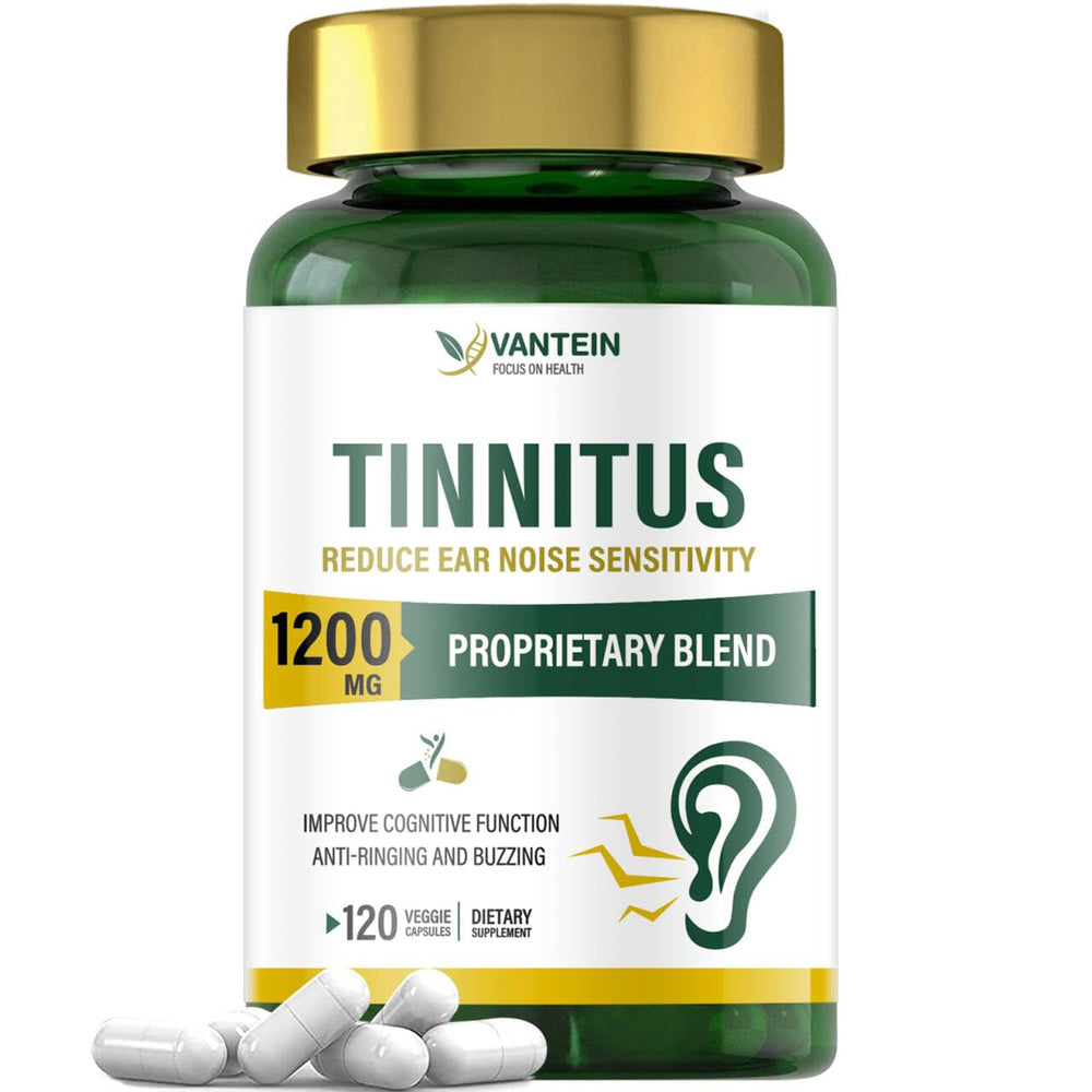 Bottle of Tinnitus Relief Supplement with 120 capsules