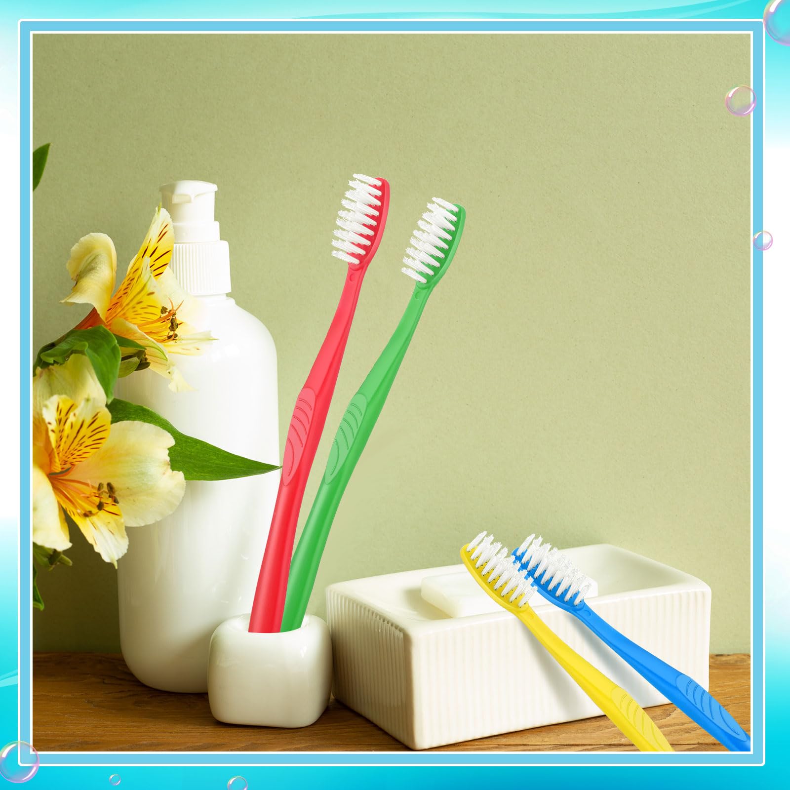 6.5 inch disposable toothbrush with handle